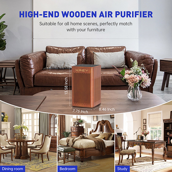Household Wooden Air Purifier (Walnut Finish) XR500-W