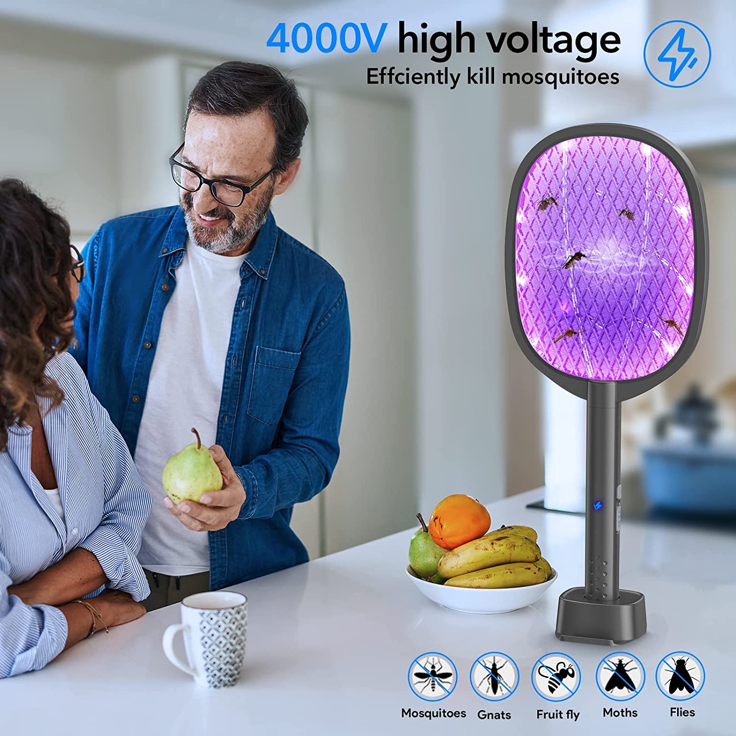 Electric Fly Swatter Racket & Mosquito Zapper 3000v 2 in 1 USB Rechargeable Bug Zapper Mosquito Swatter for Indoor and Outdoor Electric Fly Swatter Racket & Mosquito Zapper 3000v 2 in 1 USB Rechargeable Bug Zapper Mosquito Swatter for Indoor and Outdoor