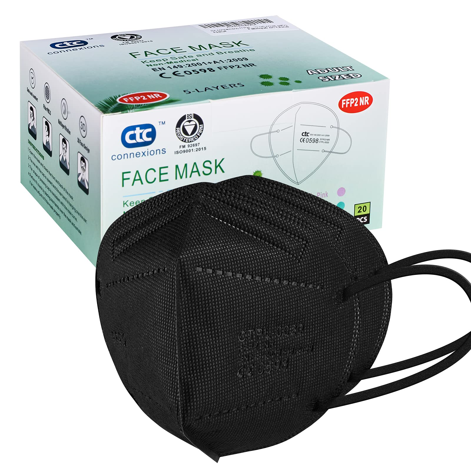 Wholesale FFP2 Disposable Black Face Mask