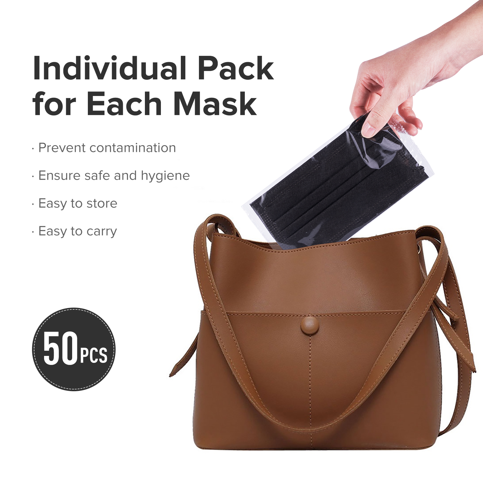 3ply Black Disposable Face Mask