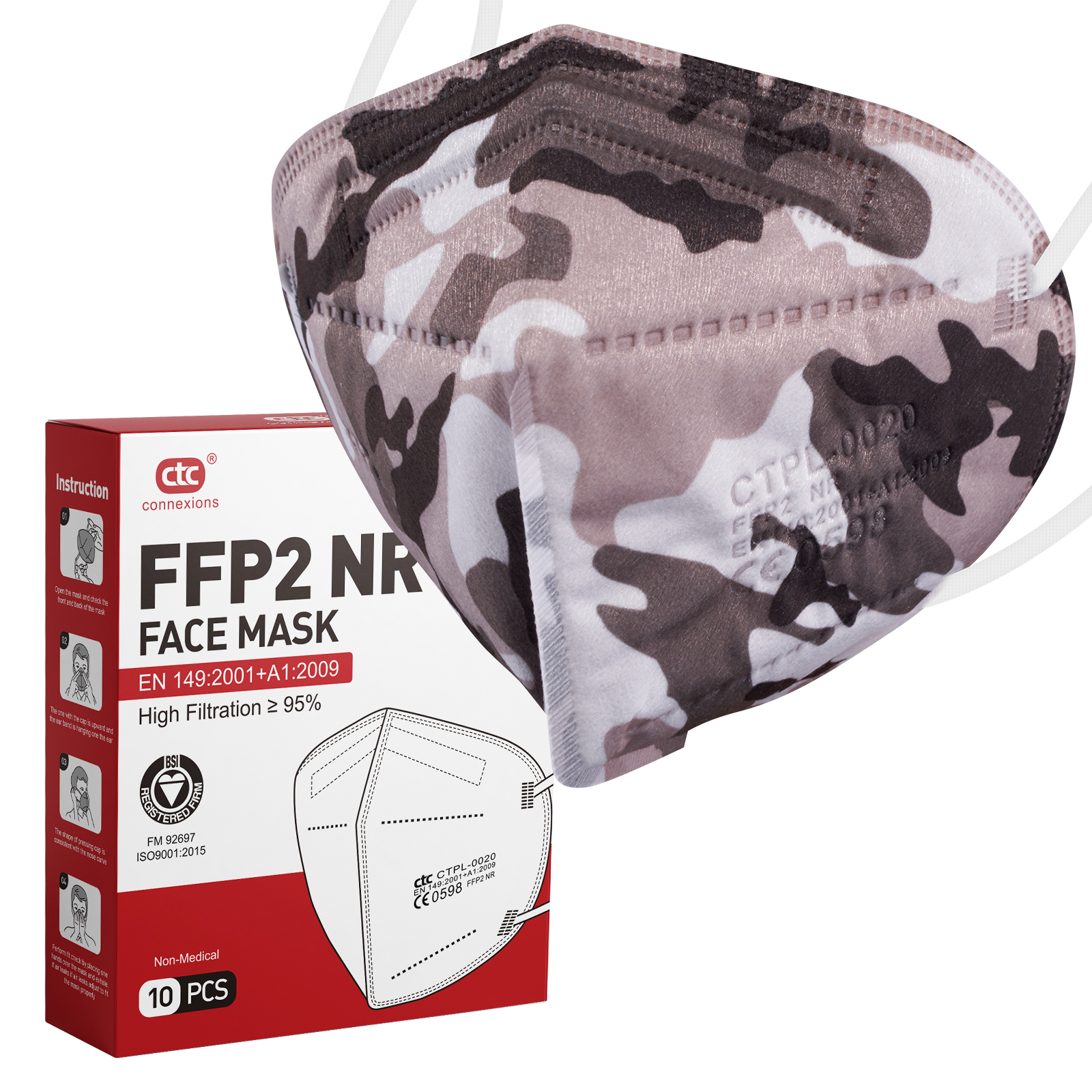 Certified FFP2 Protective Face Mask Camouflage