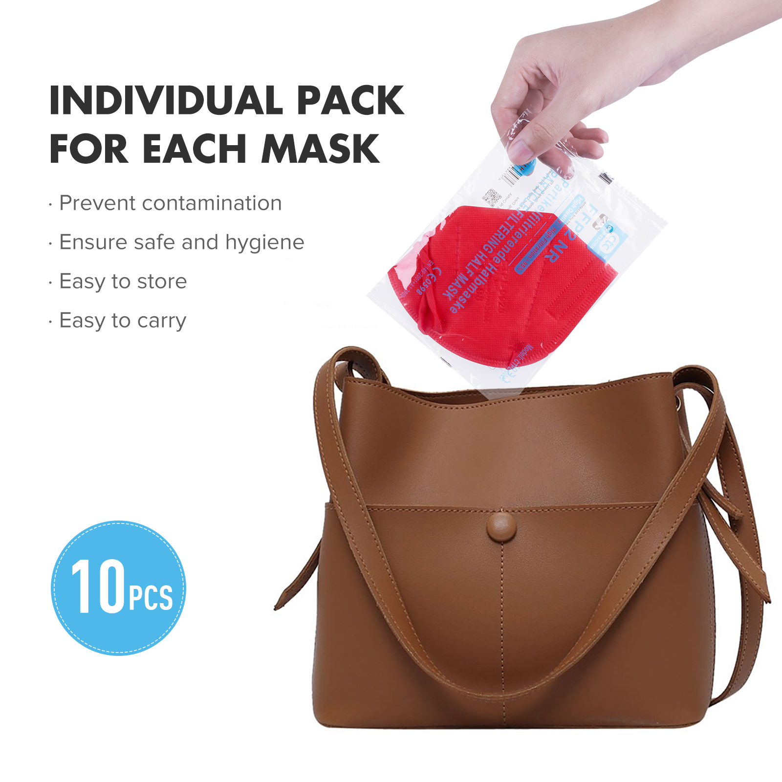 FFP2 Disposable Red Protective Face Mask