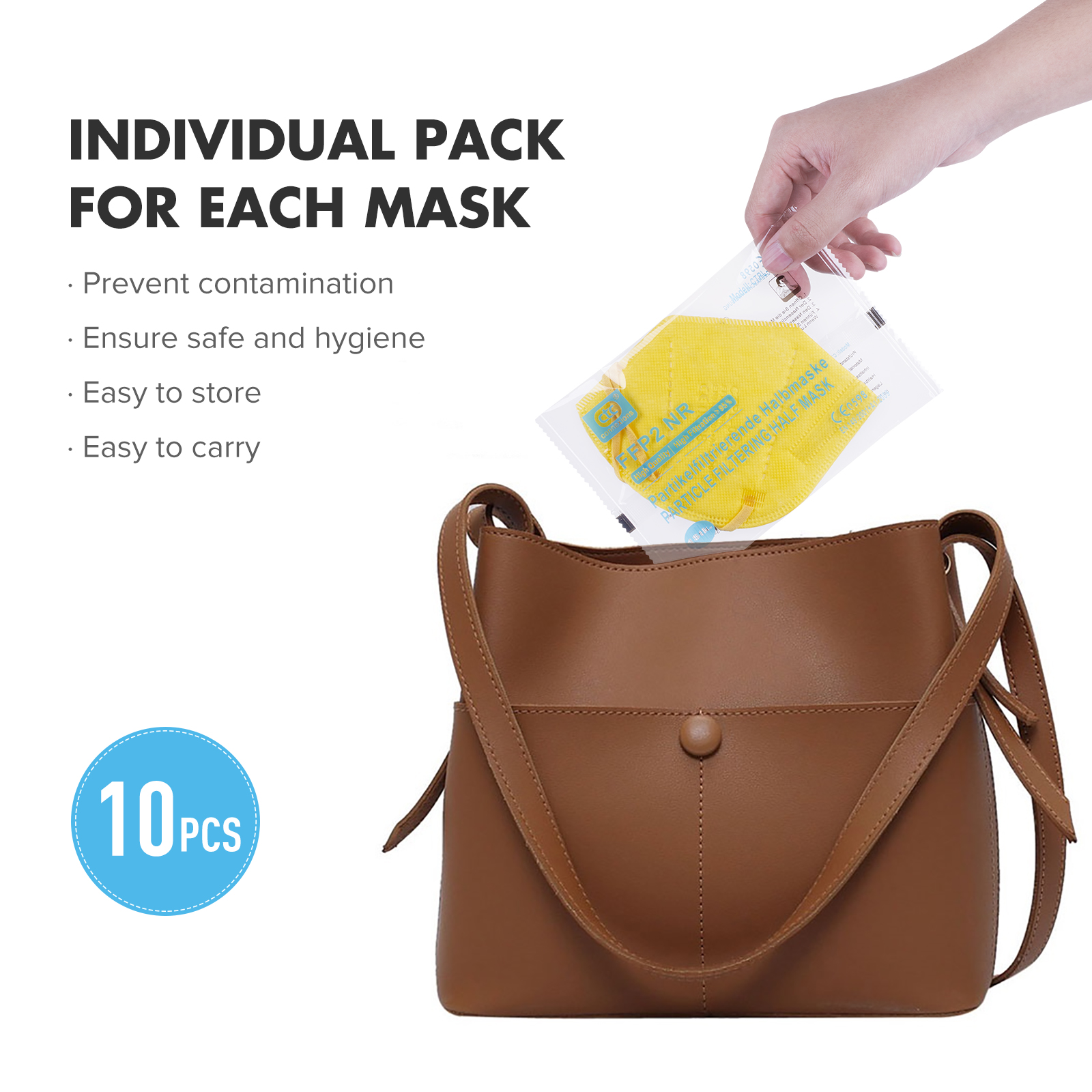 Yellow FFP2 NR Protective Face Mask