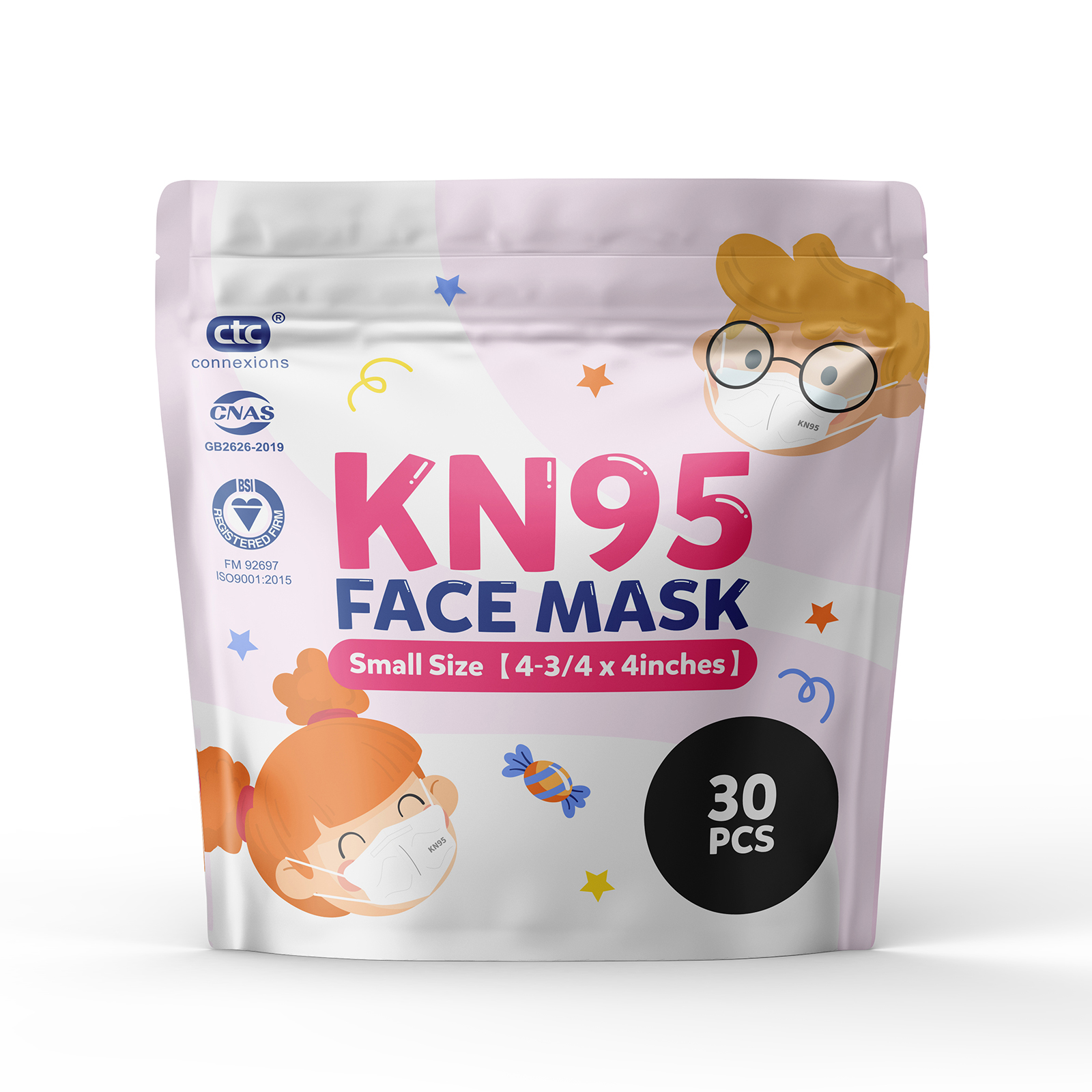 Black KN95 3D Face Mask Kid Size