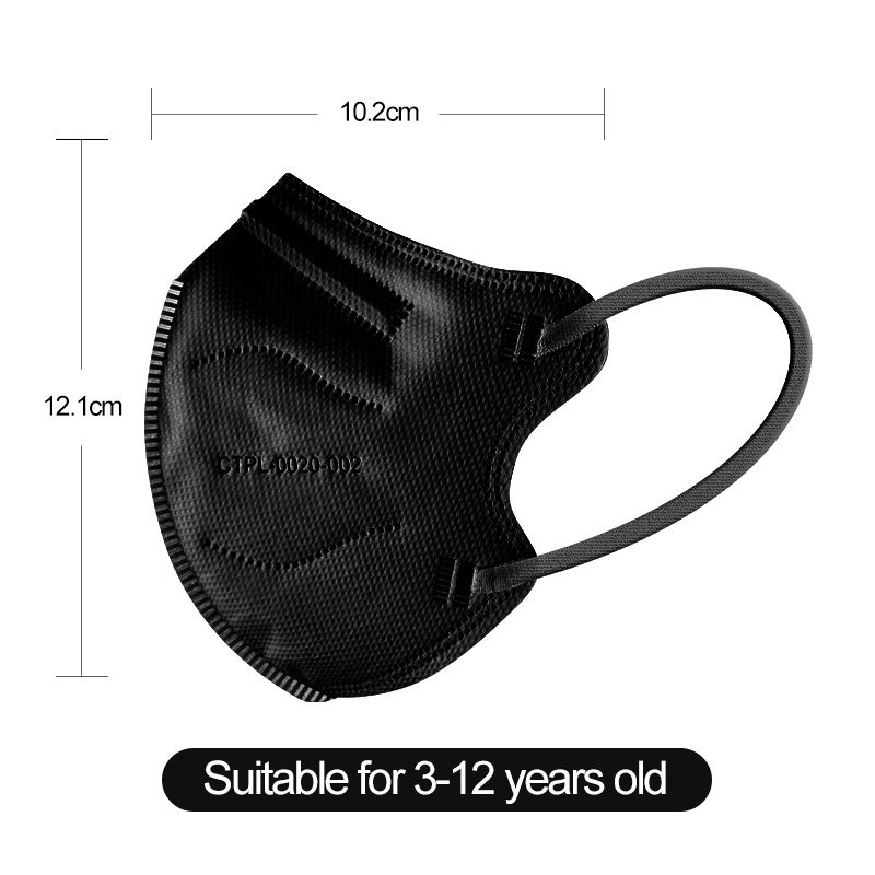 Black KN95 3D Face Mask Kid Size